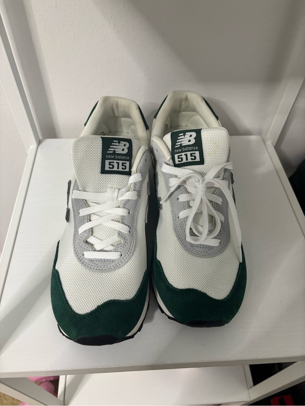 New Balance White and Dark Green Retro Sneakers size 10 - Picture 4 of 4